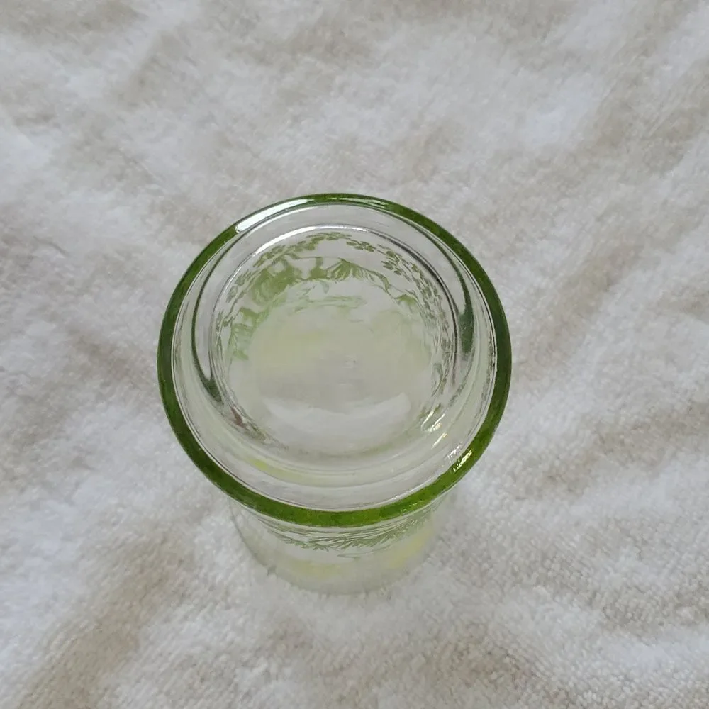 Libbey Green Vintage Floral Cup